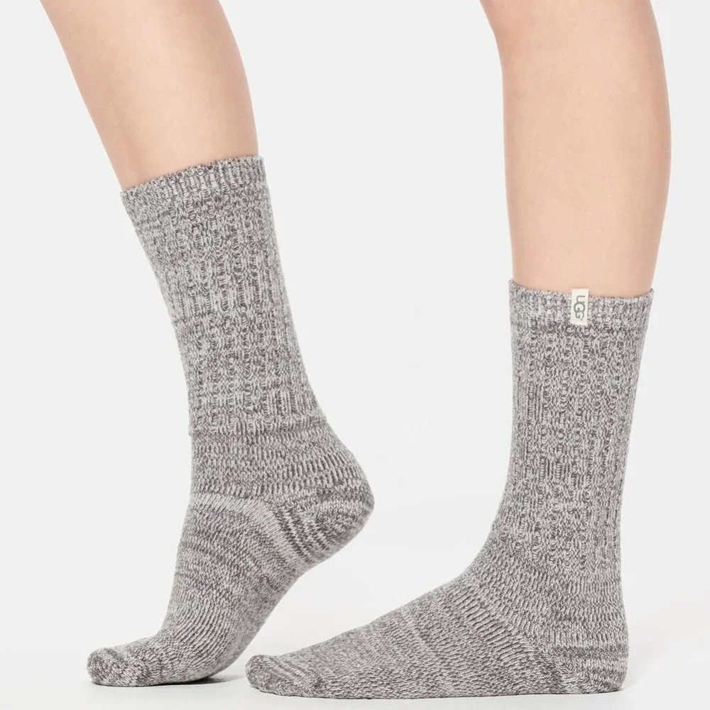NEW! UGG womens Rib Knit‎ Slouchy Crew Sock Nightfall